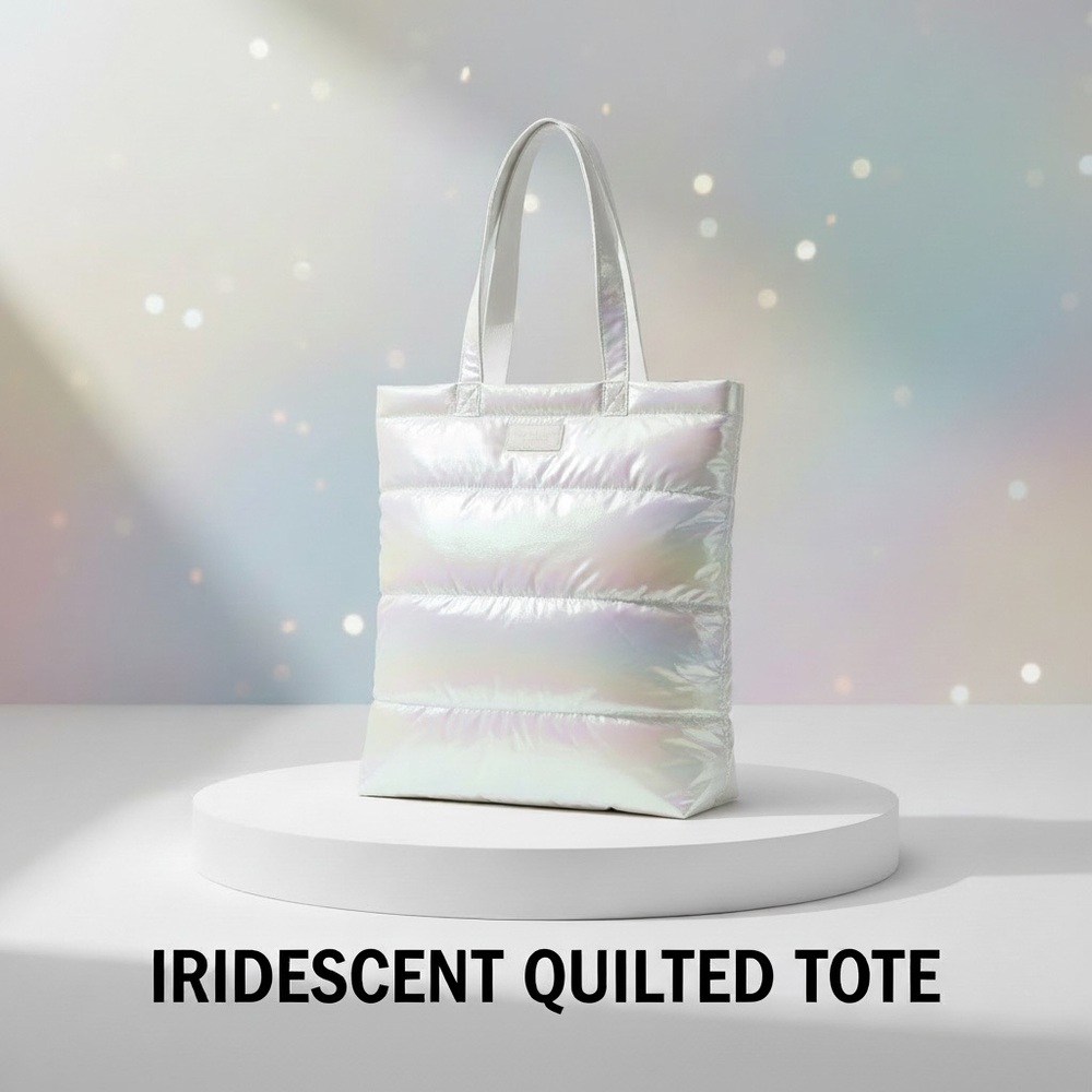 Bath and Body Works Limited Edition Iridescent Quilted Tote Bag